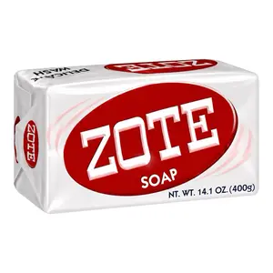 zote Pink Laundry Bar Soap Detergent Tablets, 14.1oz 400g Scented Laundry Beads with Coconut Oil, for Baby Stain Removal & Fabric Softening