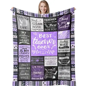 Teacher Appreciation Gifts, Teacher Gifts for Women, Gifts for Teachers, Best Teacher Birthday Gifts, Cool Teacher Retirement Gifts, Funny Teacher Gift Ideas, New Teacher Gifts Purple Blanket 60"X50"