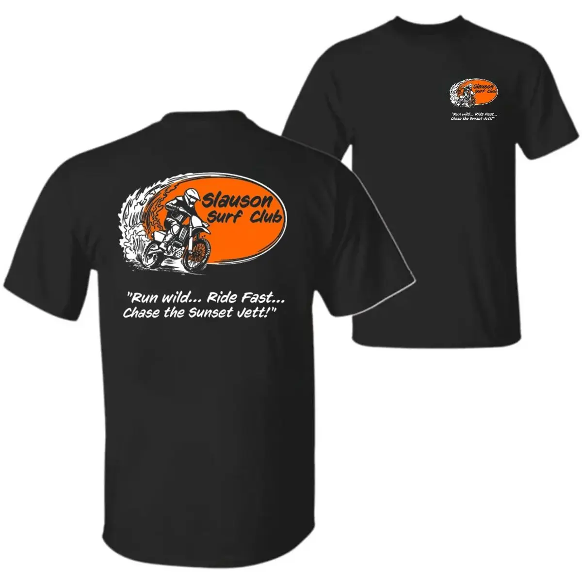 Slauson Surf Club Jett Fundraiser Two Sides Shirt, Sunset Surf Graphic, Motorcycle Surf, Unisex Sweater Pullover Tee