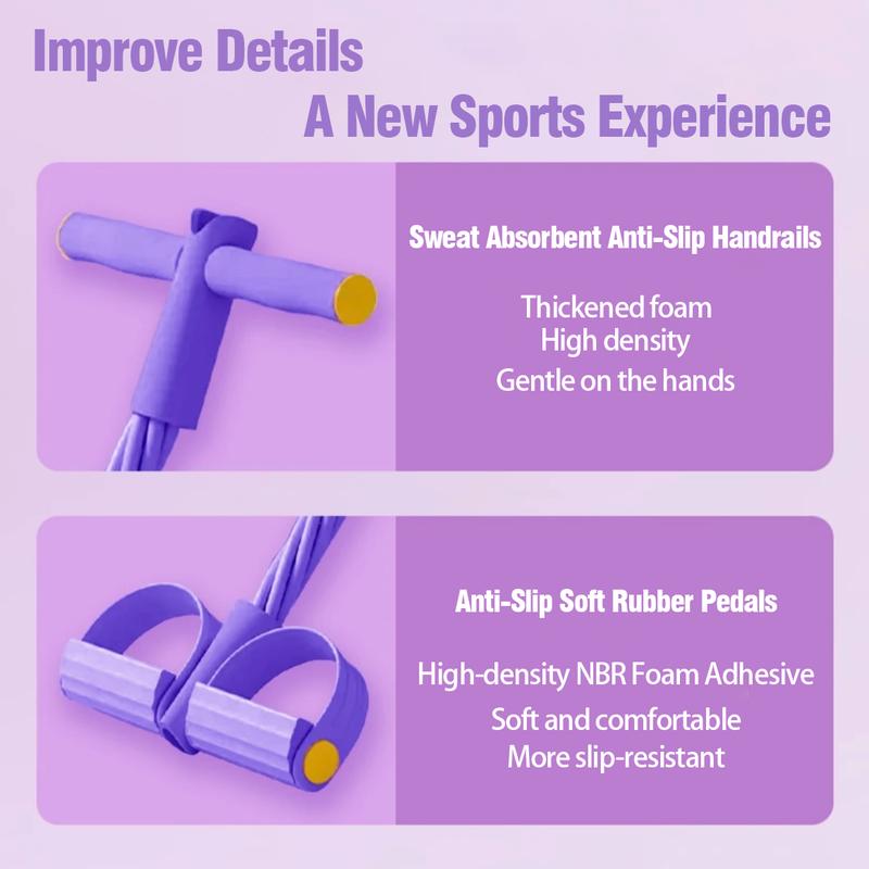 6 Tubes Resistance Pedal Trainer with Handles Upgraded Version Stronger Resistance Portable Home Gym Equipment for Full Body Workout Yoga Abdominal Waist Arm Leg Muscle Training