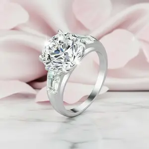 5.0 Ct Round Cut Diamond Option White Gold Engagement Ring