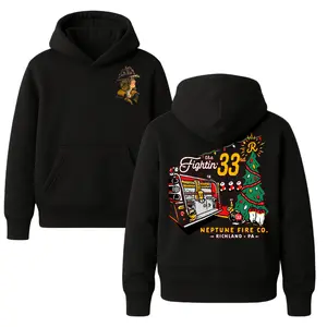 Neptune Fire Co. Christmas, Fire Truck & Firefighter Design, Soft Cotton Blend Shirt for Men & Women, Holiday Gift for Firefighting Enthusiasts