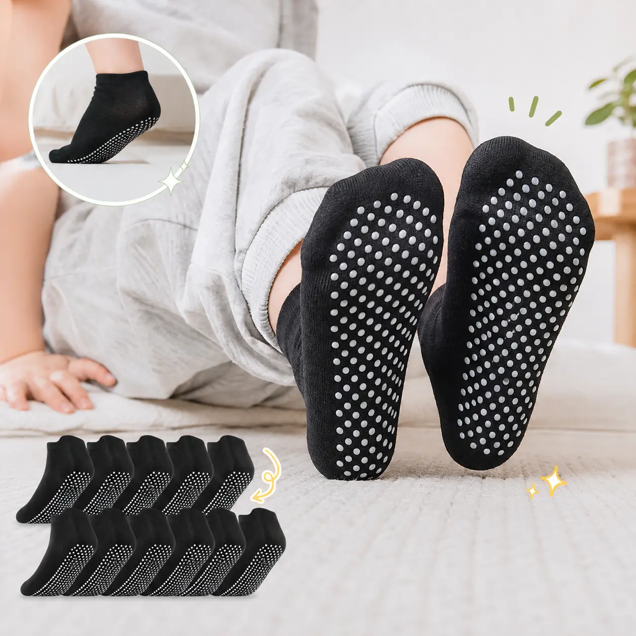TPHON 12 Pairs Toddler Socks for Boys & Girls, Soft Comfy Ankle Socks with Anti-Slip Grips for Baby & Children 0-7 Years, Soft Comfy Socks tiktokshopbacktoschool