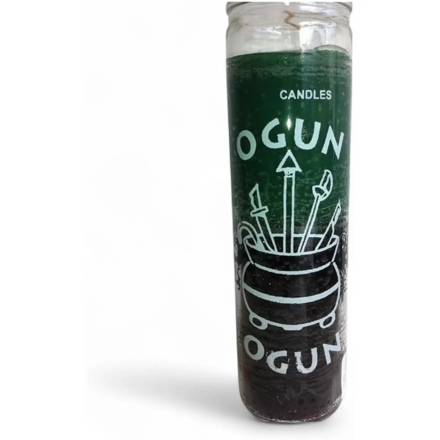 Ogun Prayer 7-Day Unscented 8" Pillar Candle in Glass Jar
