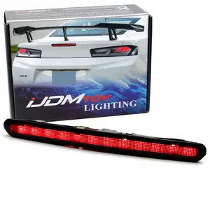 iJDMTOY ZL1/1LE Style Black-Out Smoked Lens 12-SMD Full LED Trunk Lid Third Brake Light Bar Assembly For Chevrolet 2016-24 Gen6 Camaro
