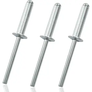 100 Pcs 3/16" x 1" Silver Dome Head Aluminum Blind Pop Rivets for Installing Accessories
