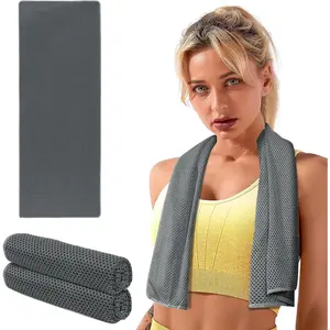 2 Pack Cooling Towels, Soft Breathable Ice Towel Chilly Towel for Sports, Gym, Fitness, Running, Hiking, Yoga - Black