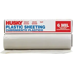 212 MAIN Husky CF0610C 6 Mil Poly Film, 10x100ft Roll Plastic for Automotive & Motorcycle Paint Care, Car Washing & Maintenance