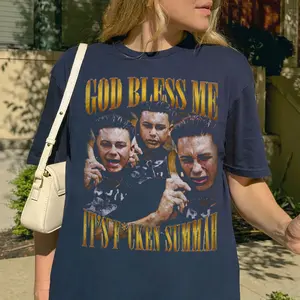 Funny God Bless Me It's F*Cken Summah Vintage 90s T-Shirt