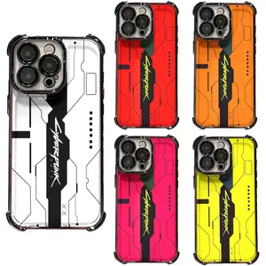Cyberpunk 2077 Minimalist Tech Phone Case, Cyberpunk 2077 Circuit Board Phone Cases for iPhone 17 Pro Max 17 Air 16 15 14 Plus 13 12 11 Cyberpunk Fan Gift Protective Cover