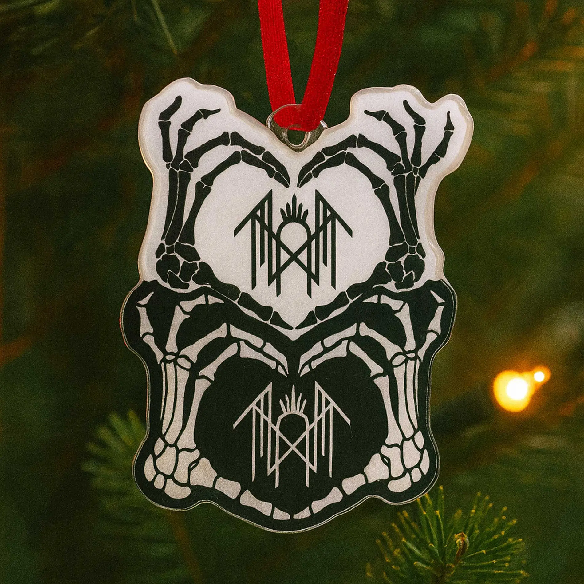 Sleep Token Band Funny Acrylic Ornament Christmas Tree Decor Gift For Fans Skeleton Hand Logo Art