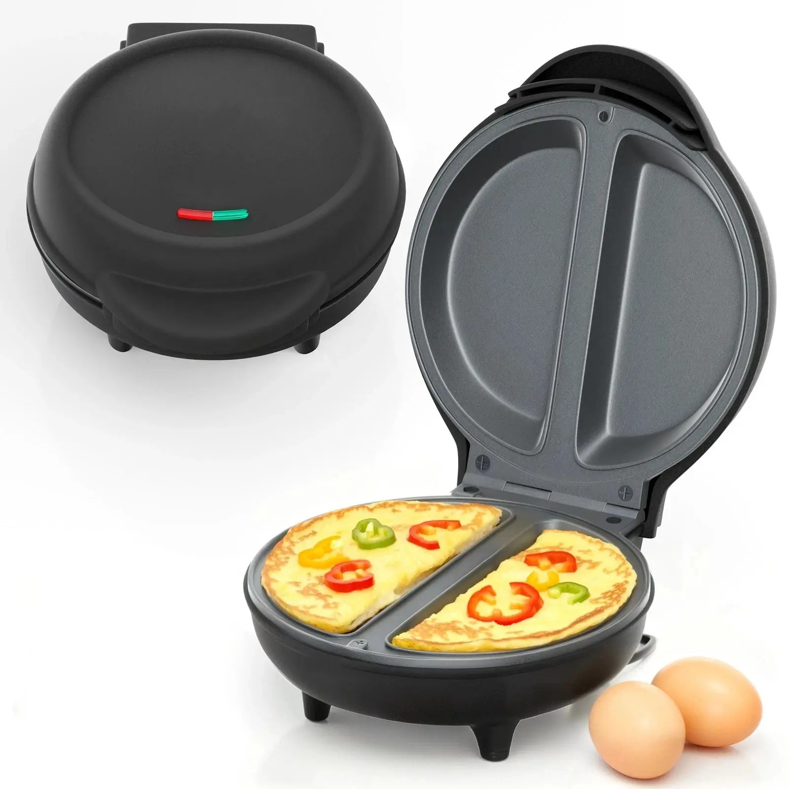 1000W Omelette Maker Electric Non-Stick Deep Fill Dual Egg Cooker Pan
