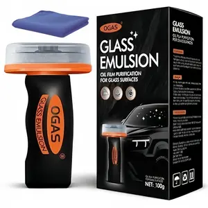 Roll-On Car Glass Cleaner 100ml with Cleaning Board | Removes Oil Film for Ultimate Driving Clarity