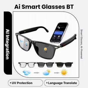 AI Smart Glasses for Men & Women with ChatGPT, Bluetooth Glasses with 165 Languages Translation, Color-Change Lens, Meeting Analysis, Music Playback, Hands-Free Calls, UV & Blue Light Protection Wearable tiktokshopspringglowup