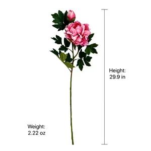 6 Pcs Faux Silk Peony Flower Stems - 5.9in Bloom Head, 29.9in Length, for Wedding DIY, Home Room Decor (Aesthetic Artificial Floral Home Supplies)