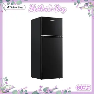 Upstreman mini fridges 4.0 Cu.Ft with Freezer Double Door Adjustable Thermostat Large Capacity Stainless Steel Energy Efficient Quiet Operation tiktokshopspringglowup