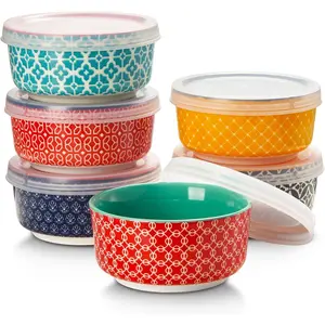 Dipping Bowls with , Ceramic Condiment Sauce Cups, 4 oz Dipping Sauce Bowls/Dishes for Charcuterie, Condiment, Tomato Sauce, Soy, BBQ and other Party Supplies, Kitchen Decor, Set of 6