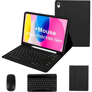 Keyboard Case with  for iPad 10th Gen 2022/(A16)11th Gen 2025 Case with Keyboard -  - Detachable -  Keyboard Cover with Pencil Holder for iPad 11" 11th/10th Gen 10.9",BK