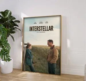 Interstellar Poster, Retro Film Art, Christopher Nolan, Vintage Movie, Matthew McConaughey