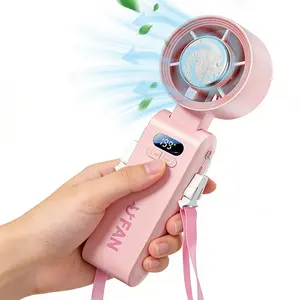 Portable Handheld Adjustable Turbo Fan, Rechargeable Personal Fan, 3 Speed Wind, Battery Powered, Long Battery Life, 3-in-1 Turbo Cooling Fan, Ideal for Travel, Outdoor, Makeup, Hot Weather, Battery Operated Fans