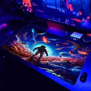 Astronaut Pattern Mouse Pad, 1 Count Large Gaming E-sports Computer Thickened Mouse Pad, Washable Non-slip Rubber Desk Pad for Home Office