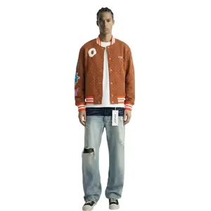 BRONCE Waffle Square Pattern Jacket with patches