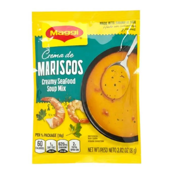 Maggi Creamy Seafood Soup Mix Crema de Mariscos 2.82 oz 16g Authentic Central American Cuisine Cultural Delight Instant Noodle