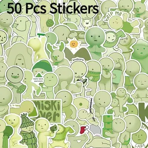 Cartoon Smiski Corner Sticker, 50pcs/set Cute Cartoon Decorative Sticker, DIY Decals for Water Bottle, Laptop, Cellphone, Phone Case, Scrapbooking, Journal Making, Screen Protector