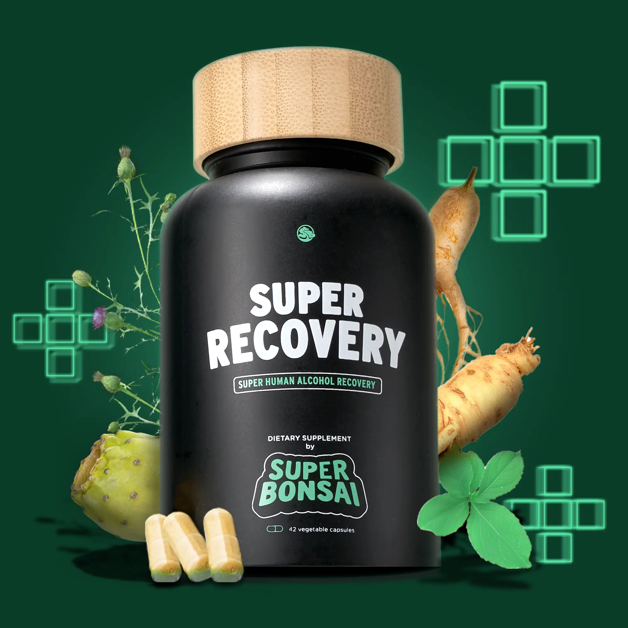 SuperBonsai Super Recovery - Natural Ingredients with DHM and Milk Thistle - Sup...