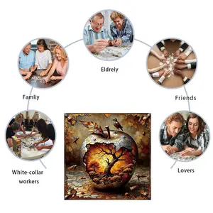 Apple World Wooden Puzzle For Adults, High Difficulty Toys Puzzle, Concentration Training For Adults, Hallowee Christma Birthday Holiday Gifts, Home Decor, Jigsaw Puzzle