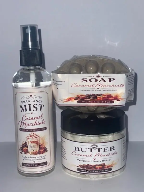 Caramel Macchiato Self-Care Ritual  Soap, Whipped Body Butter & Fragrance Mist