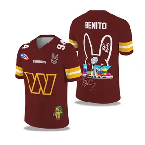 Benito Commanders Puerto Rico Football Jersey Boricua Benito Bowl LX Halftime 2026 Jersey Here For The Benito V-Neck Top,Music Concert Outfit Gift Idea