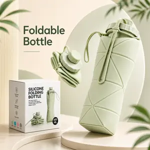 600ml Collapsible Soft Flask Water Bottle | Leakproof BPA Free Foldable Running Hiking Travel Bottle | Silicone Flexible Bottle