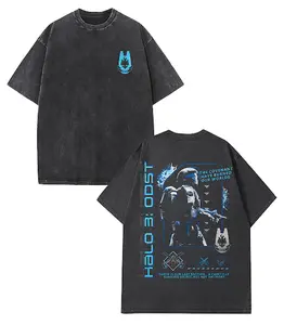 Halo ODST "The Rookie" T-Shirt Double Printed Unisex Acid Washed Lightweight Cotton T-Shirt, Gift For Game Fan, Streetwear men gifts Fabric Top Casual Womenswear Baby Everyday Gothic Graphic