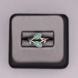 Sterling Silver Stone Ring - Leaf Turquoise Sterling Silver Stone Ring - Leaf Turquoise