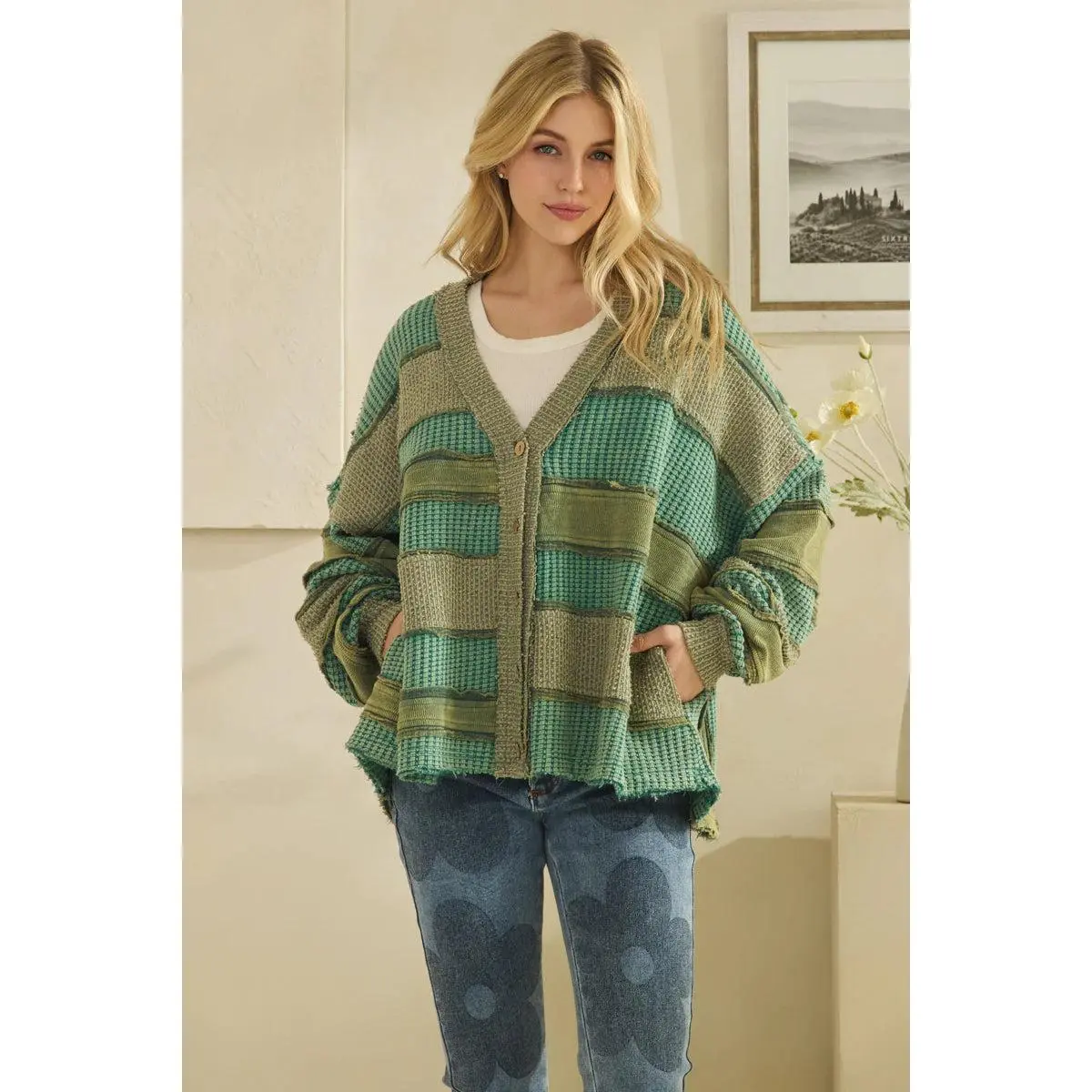 Oli & Hali Colorblock & Patchwork Cardigan