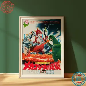 Godzilla VS Mechagodzilla Movie Poster Japanese Kaiju Film Poster Retro Godzilla Home Decor Vintage Movie Poster Classic Godzilla Poster