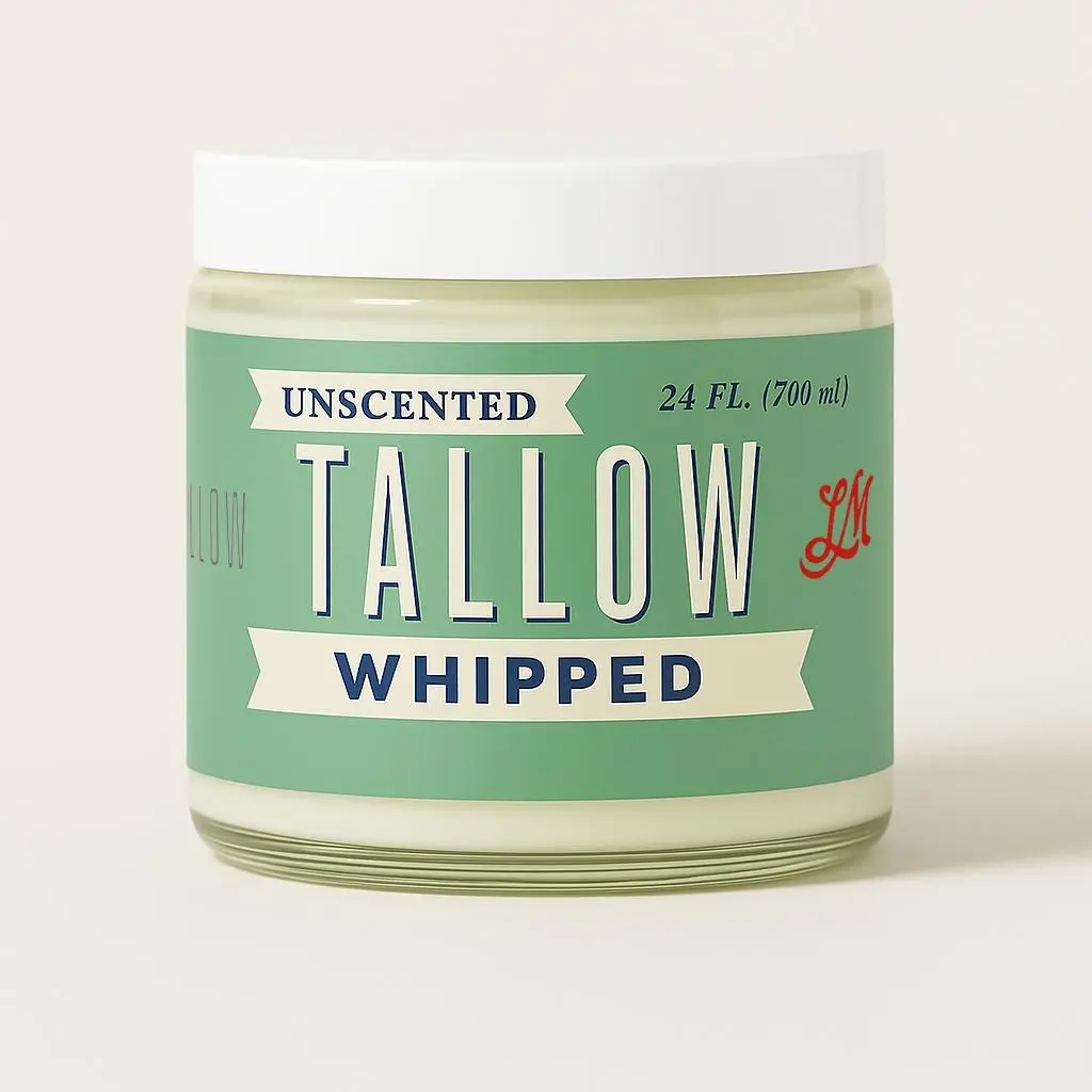 Unscented Fluffy Whipped Tallow Moisturizer - All-Natural Pure Beef Tallow Cream, Handmade, Preservative-Free, Vitamin-Infused Daily Skincare & Body Care for Face & Body, Ideal Gift