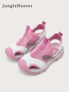 Boys Girls Summer Breathable Sandals, Open Toe Foot Protection, Anti-Slip Wear-Resistant, Park Beach Wear, Textile Upper, Rubber Sole, Versatile Sandals