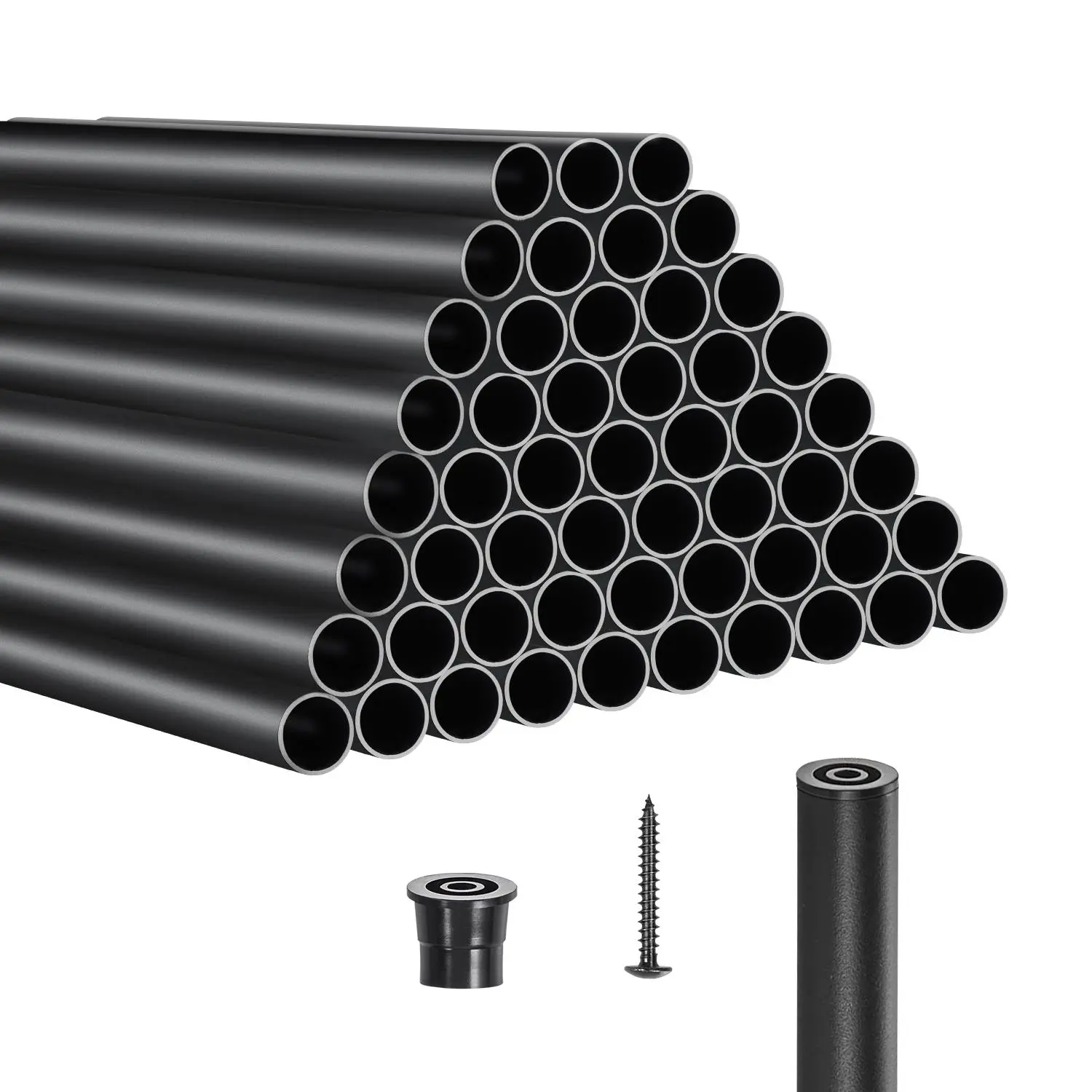 【Backtoschool】VEVOR Heavy Duty Aluminum Metal Spindles, 1 mm Thickness Hardware Parts with Screws, Rail Caps, Rust-Proof, Round Spindles
