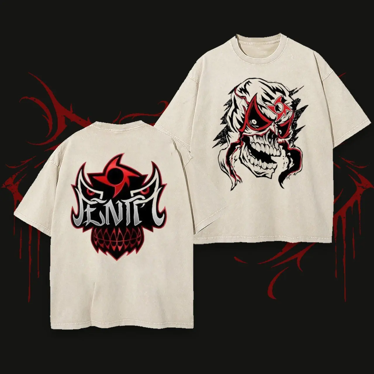Penta El Zero Miedo Lucha Libre T-Shirt - 2-Sided Oversized Graphic Tee with Bold Skull Design, Perfect for Wrestling Fans & Collectors