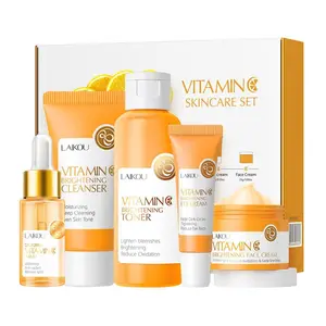 Vitamin C Skincare Gift Set 5-in-1 - Cleanser, Toner, Serum, Cream, Eye Cream | Travel Kit , for Women, Teens, Mom, Daughter
