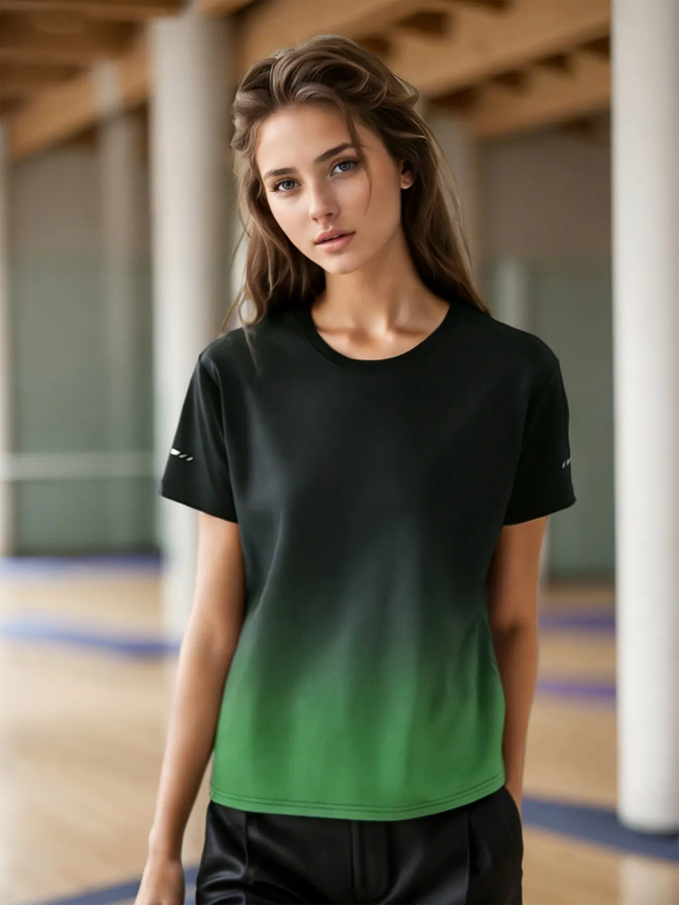 Beat the Summer Heat! Summer Women's Sports T-Shirts, 6 Colors to Choose, Gradient Design with Reflective Print, Breathable Quick-Dry Lightweight Fabric, Perfect for Workout, Gym, Running & Daily Casual, Casual Sporty Top