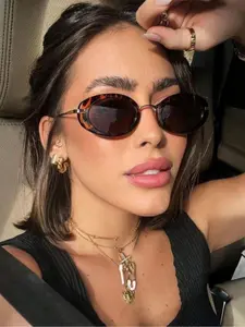 Women's Vintage Trendy Oval Frame Glasses , Fashion Casual Full Rim Glasses for Everyday Use, Fashion Accessories for Outdoor Activities