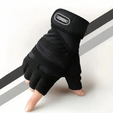 Half Finger Non Slip Fitness Gloves, 1 Pair Breathable Training Gloves, Sports Gloves for Dumbbells, Weightlifting, Strength Training, and Cycling, Gym Accessories, Strength Training Accessory, Training Attachments, Workout Accessory