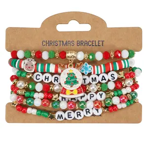 Merry Christmas bracelets: soft ceramic beads bracelets for parties and celebrations party gift