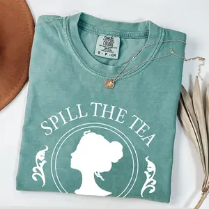 Comfort Colors Spill The Tea Shirt, Lady Whistledown's, Bridgerton Fashion, Society Papers Shirt, Comfort Colors Shirt