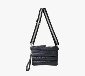 Black puffer crossbody handbag