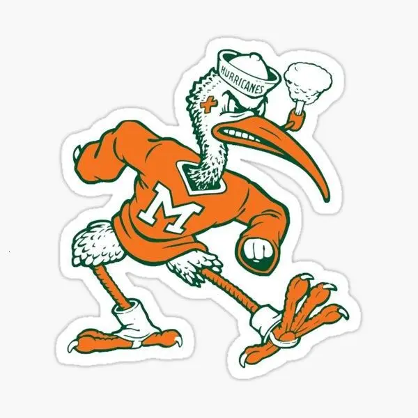Vintage Sebastian Mascot of Univ. of Miami Mascot Sticker