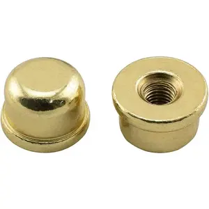 1/2 Inch Tall Lamp Finial Tapped 1/4-27 Knob Lamp Accessories for Lamp Shade Holder Harp Tops Gold 2PCS